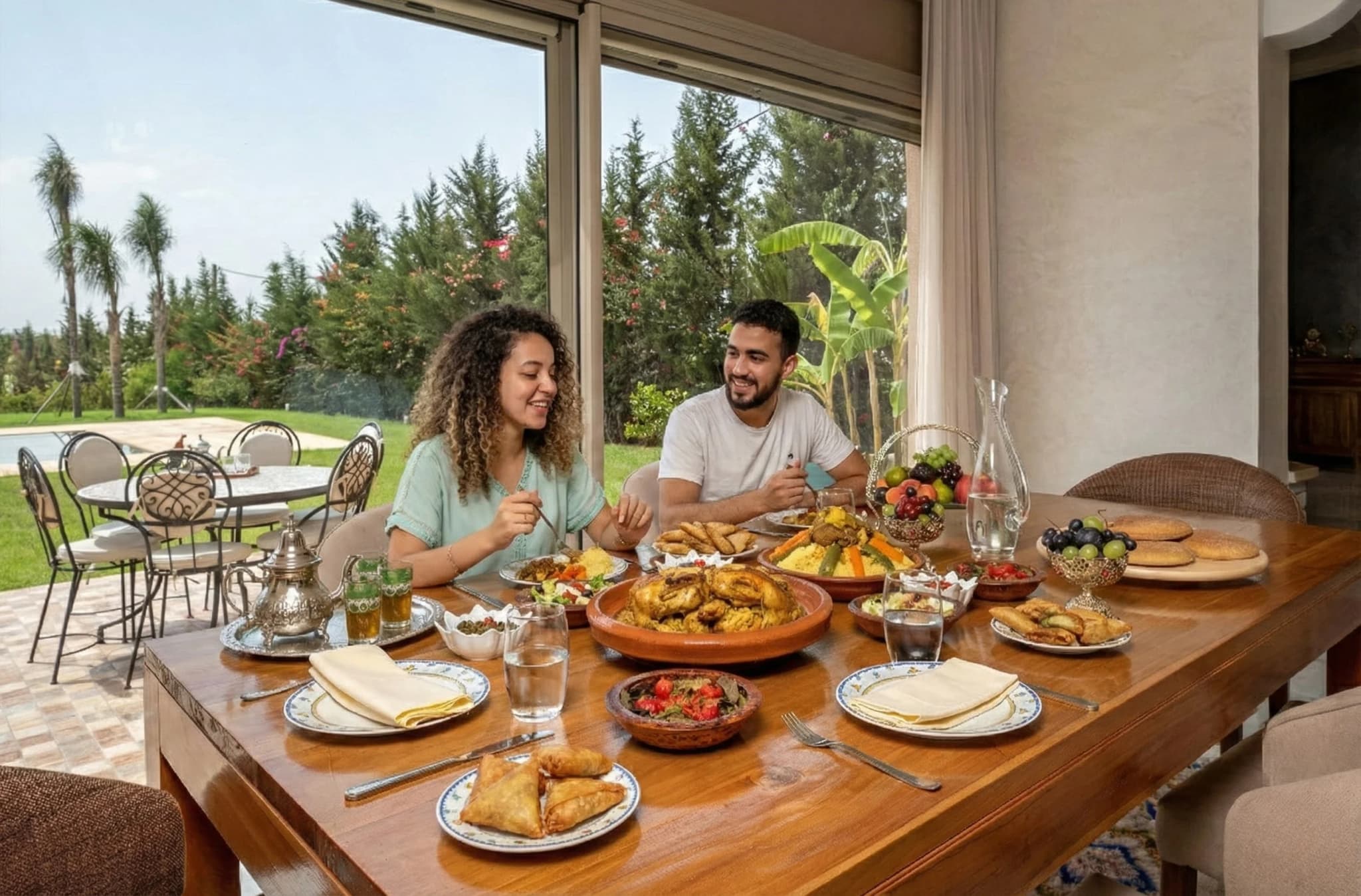 Moroccan traditional dining at Dar Hamama